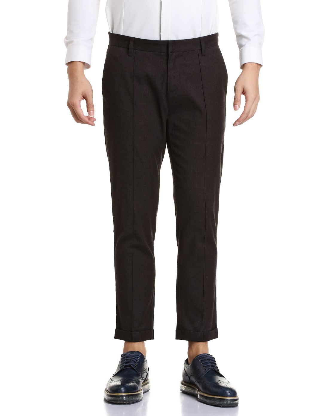 david mayer naman黑/深棕啡色绅士格纹长裤pcyw13-00072-200ba_唯品