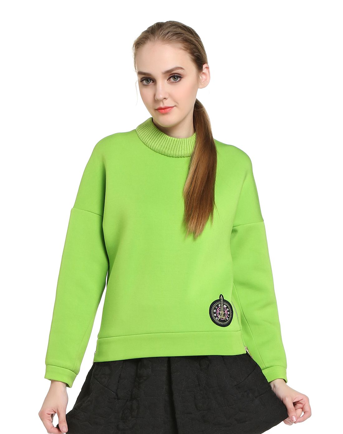 玛丽安玛丽marie n°mary浅绿色可爱简约长袖上衣mm1549awts008m1_唯