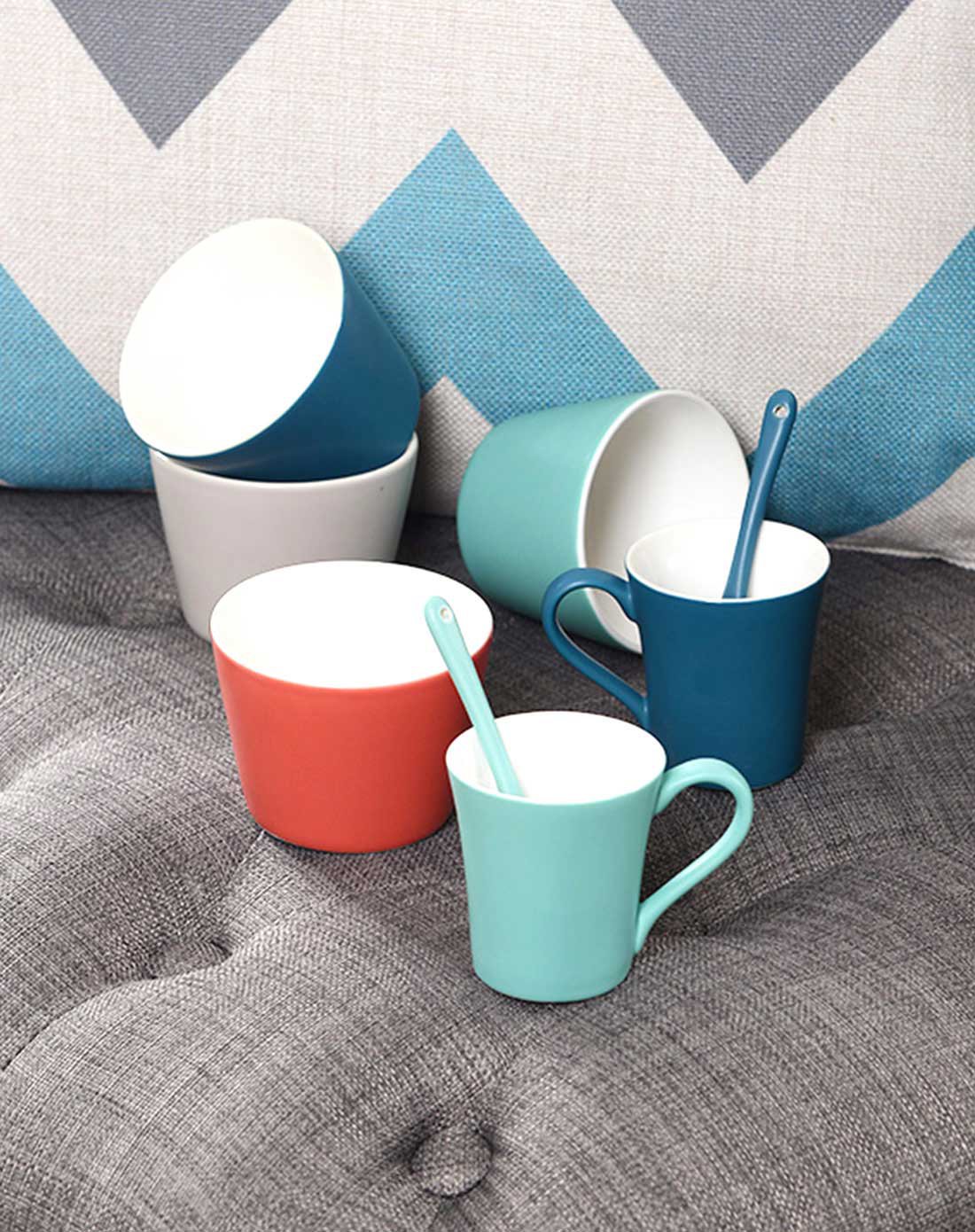 table passion 简约设计 四色平底杯四件