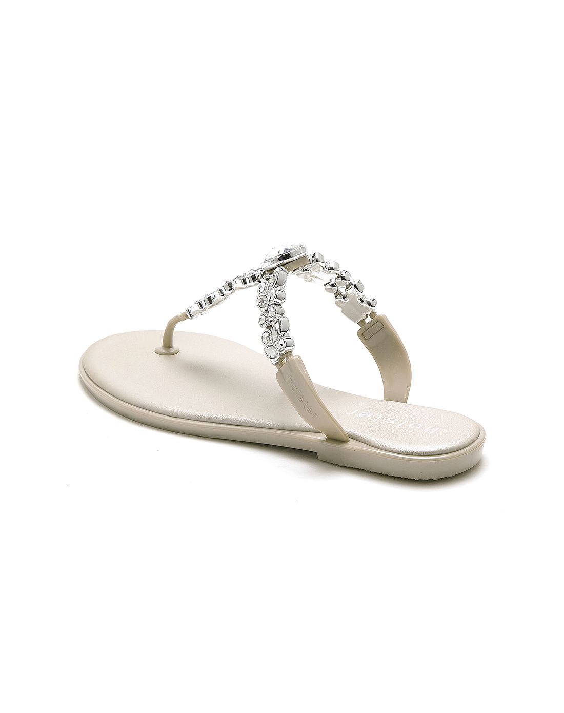 潘多拉 镶饰平底t字夹趾凉拖