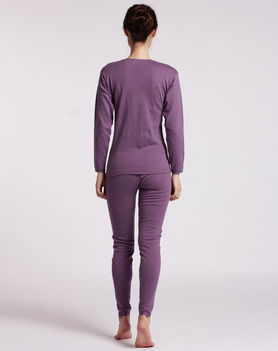 女式紫风铃圆领全棉印花舒感内衣套装