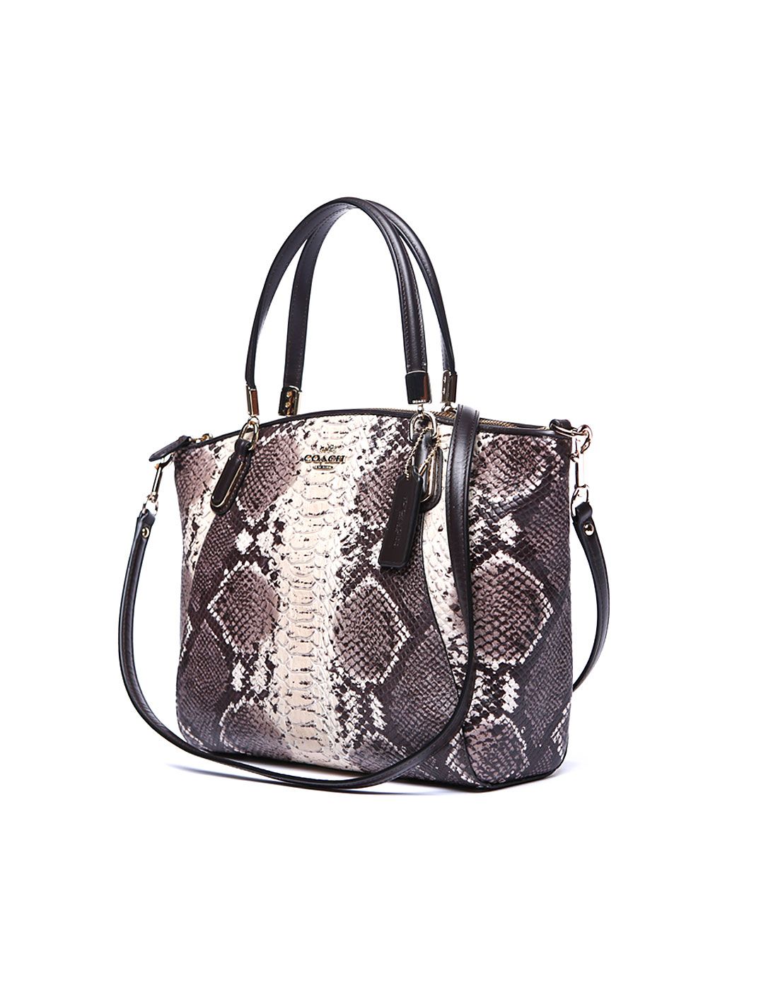 > coach女士蛇纹纯皮手提包