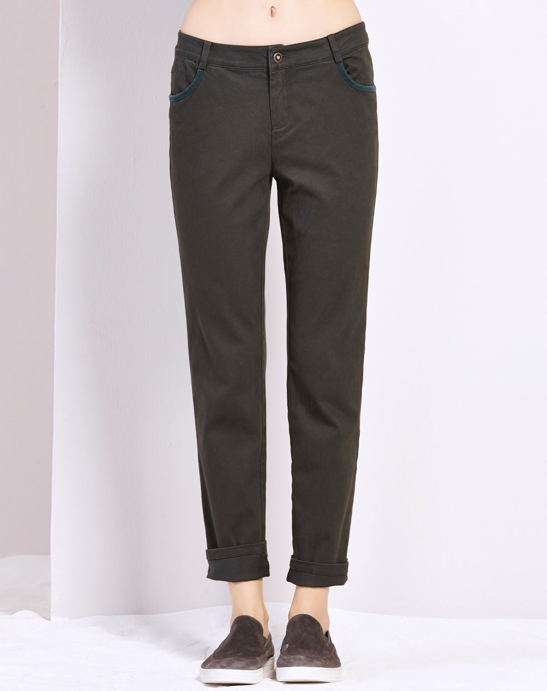 玄青色时尚百搭舒适棉亲肤长裤