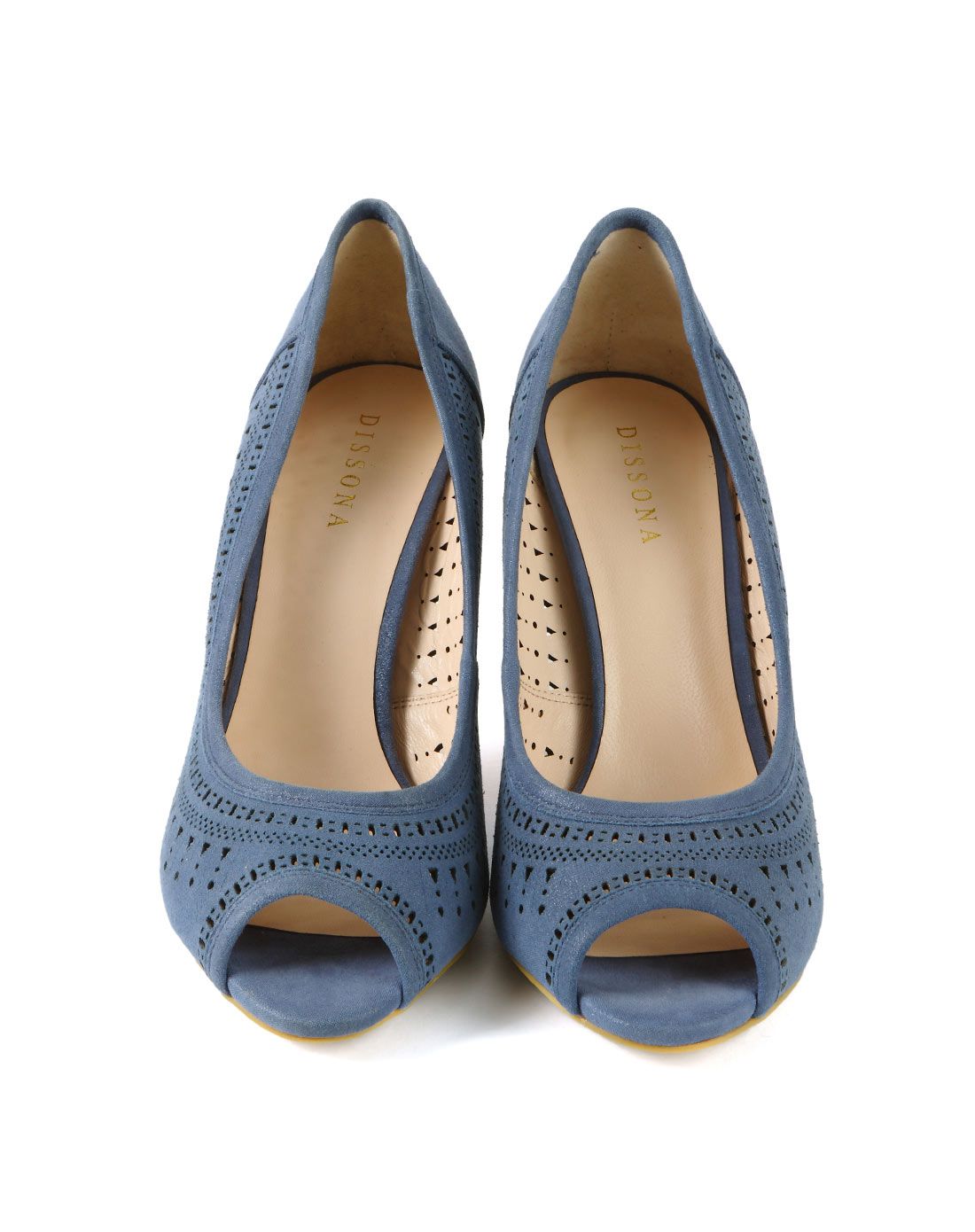 迪桑娜dissona蓝色羊皮时尚优雅百搭鱼嘴单鞋s141227680410_唯品会