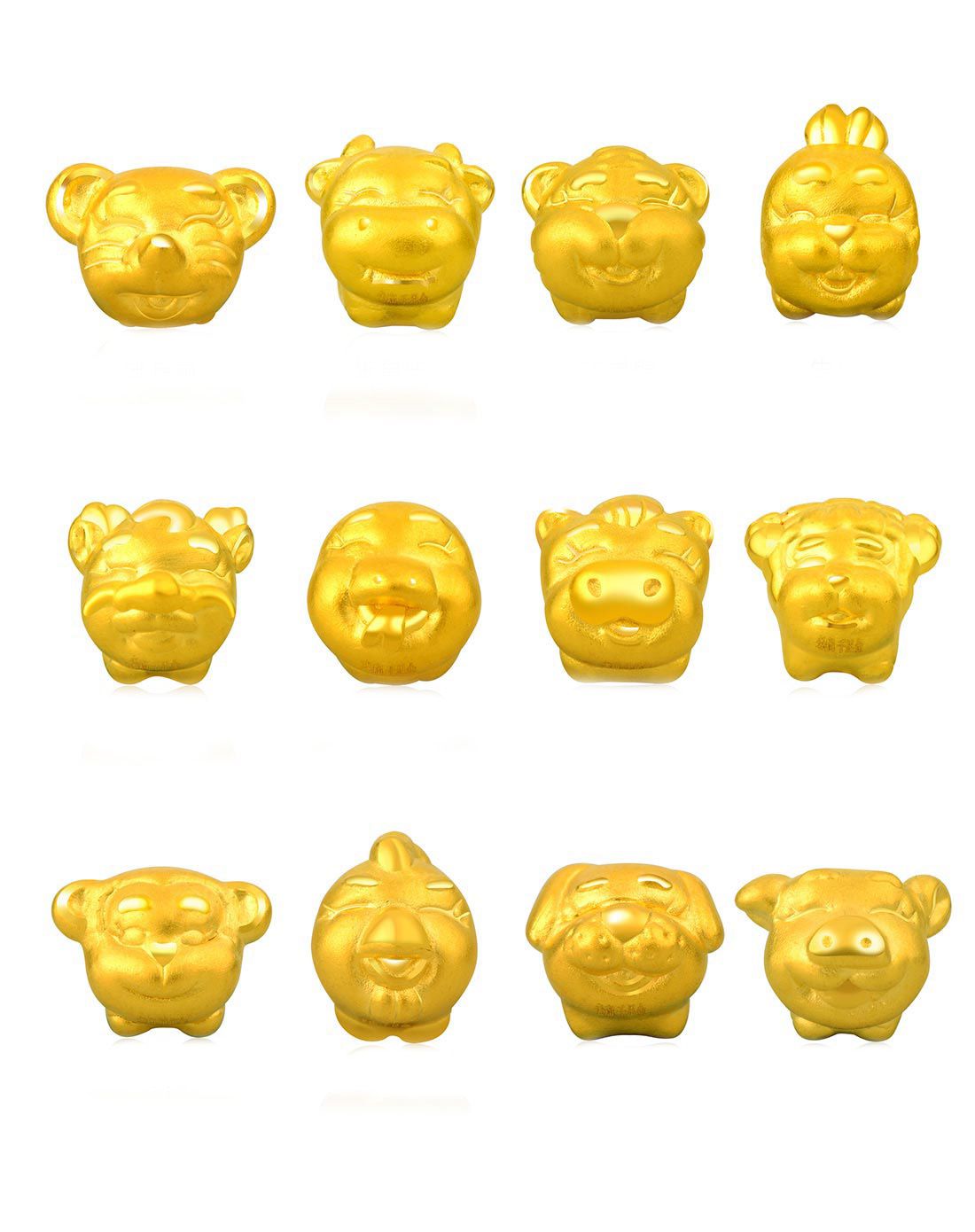 老庙3d硬足金黄金吊坠串珠转运珠十二生肖(约0.8克)不含链 定价