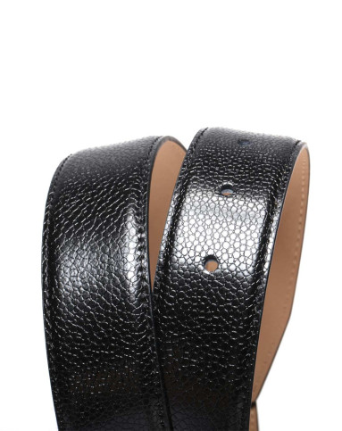 marja kurki 黑色巴黎钉纹针扣牛皮男士腰带