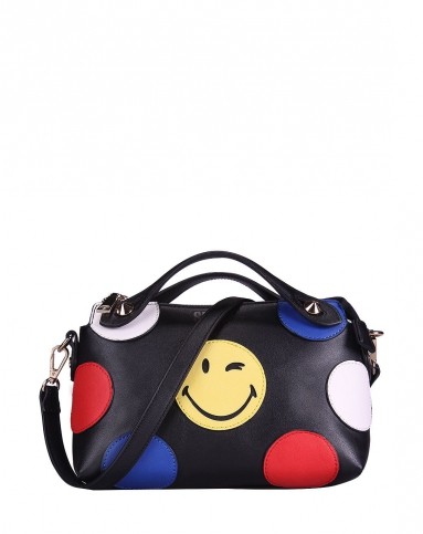 微笑宝贝smiley家居用品专场糖果笑脸手提斜挎包(黑)qk-bd576_唯品会