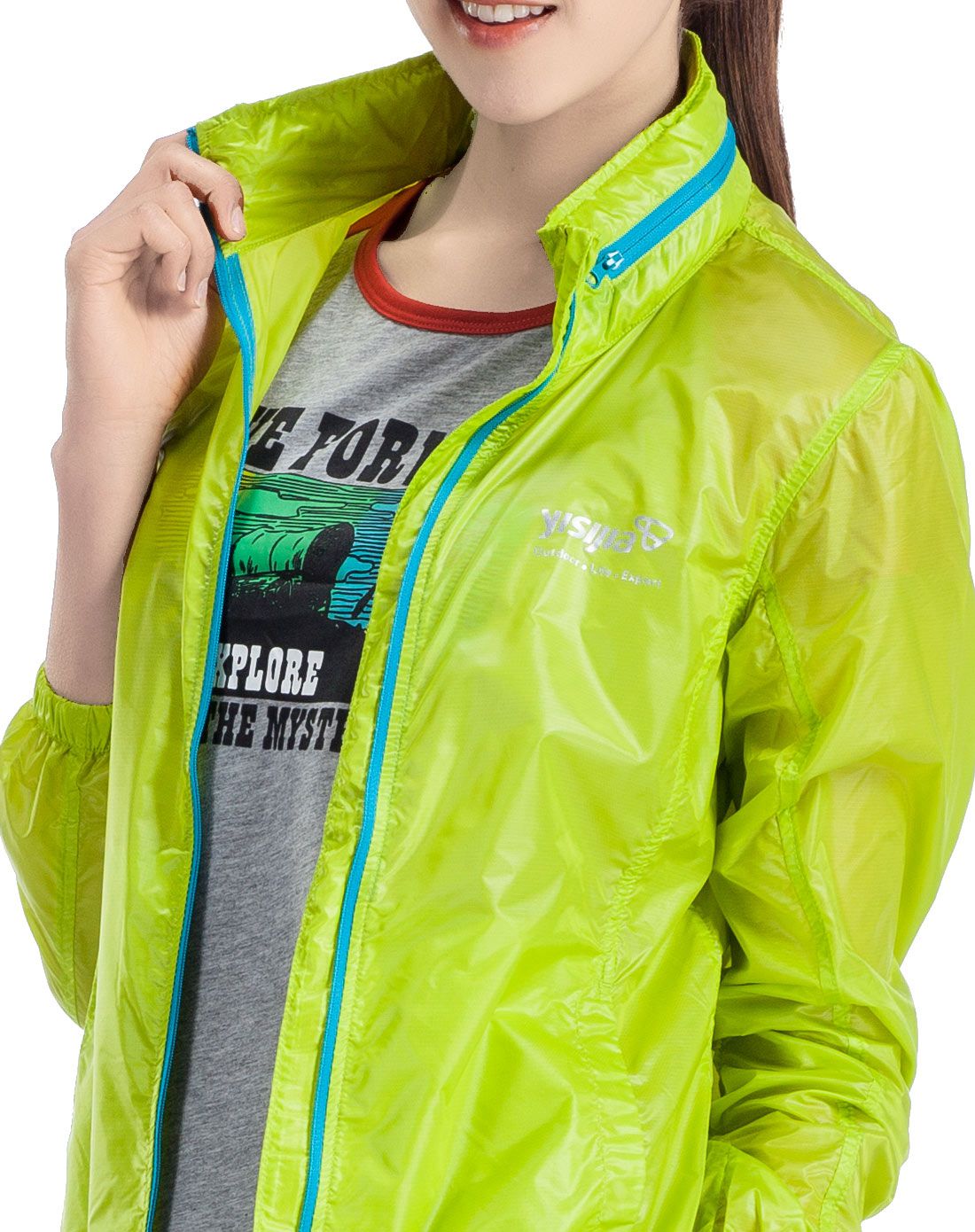 商场同款 女款黄绿短款皮肤衣 防晒透气