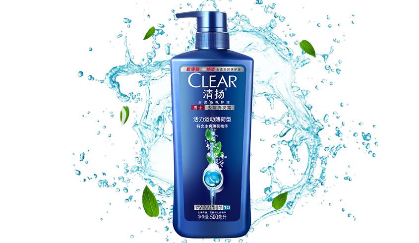 清扬男士去屑洗发露活力运动薄荷型蓝瓶cm500ml