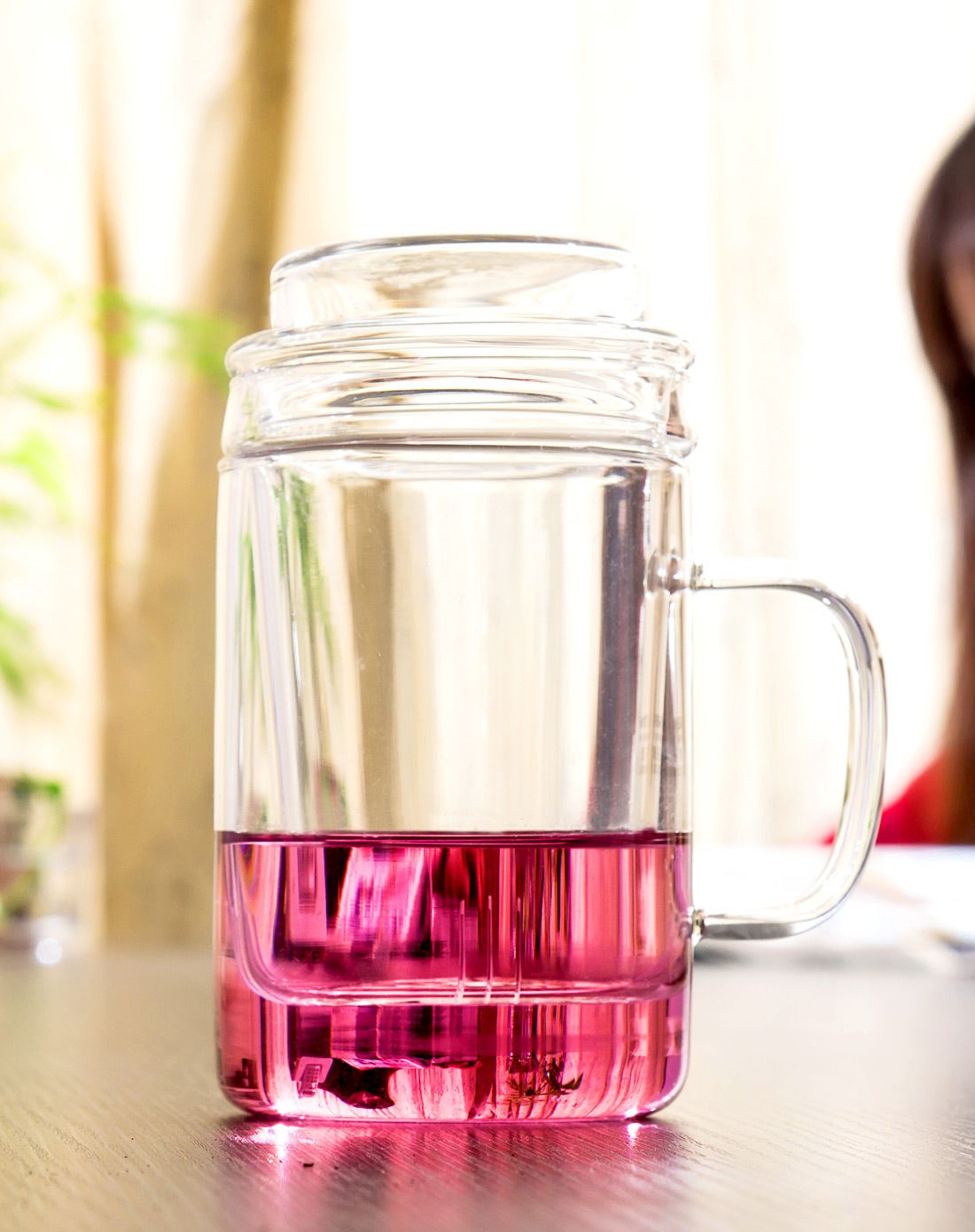 可滤式内胆全玻璃直身杯400ml