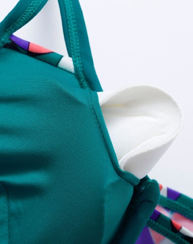 歌瑞尔寄忆爱情紫色时尚印花女士泳衣