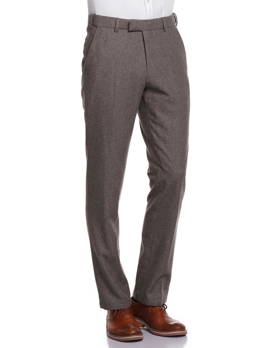 灰卡其色商务休闲长裤