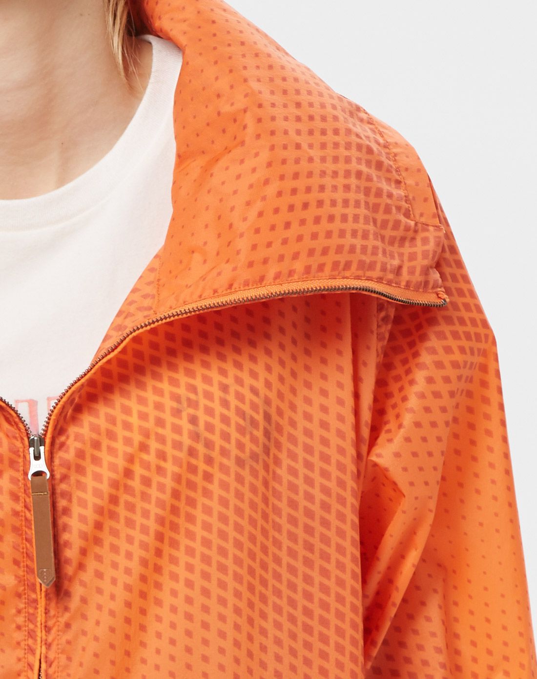 商场同款中长款弹力印花 女款甜橙色印花款皮肤衣 时尚休闲