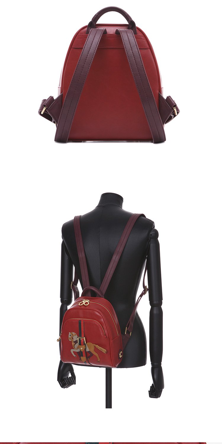 lapalette belted horse petit搭扣流苏小马双肩包