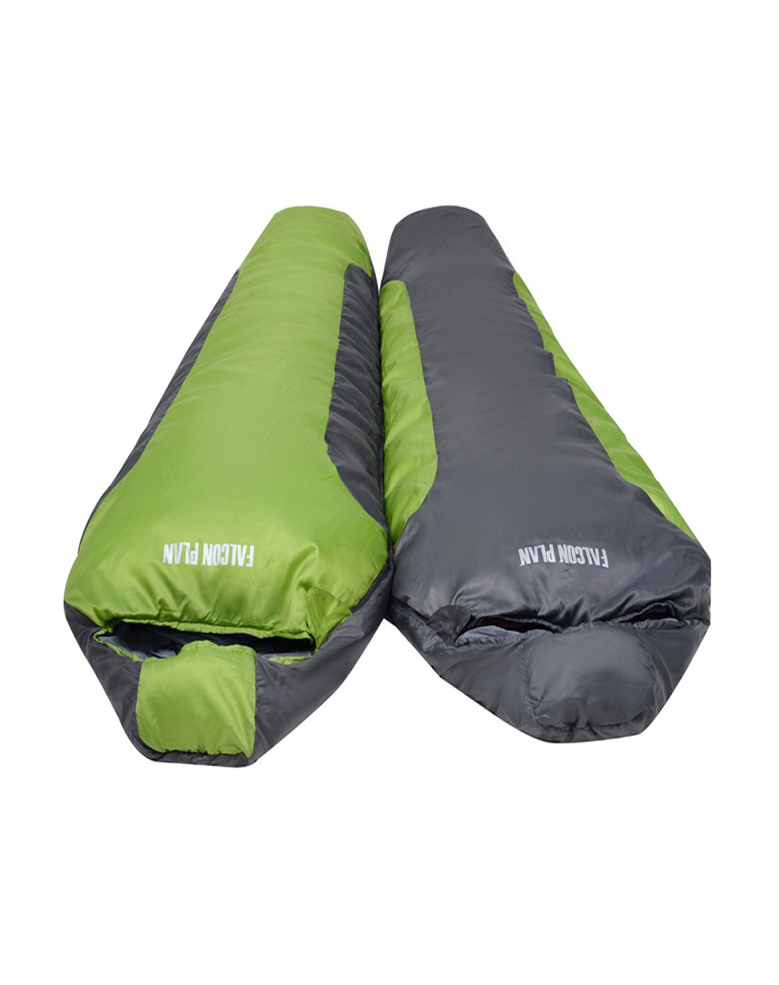 时尚浪漫 中性灰拼果绿色情侣睡袋一对装