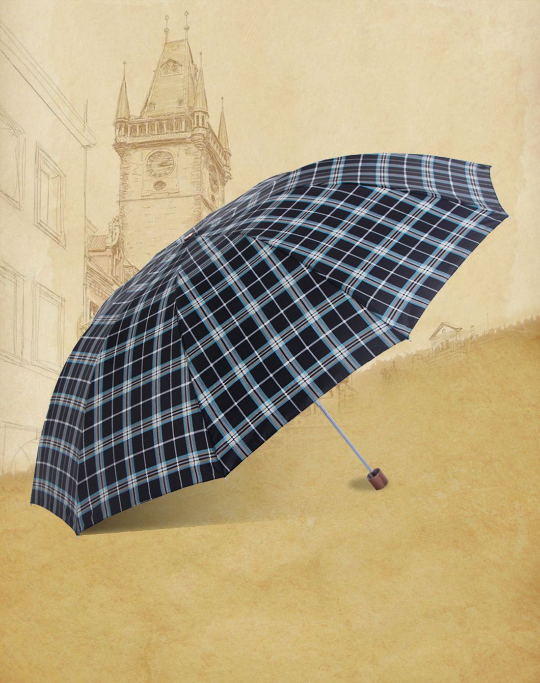 天堂伞 英伦风范格纹商务晴雨伞