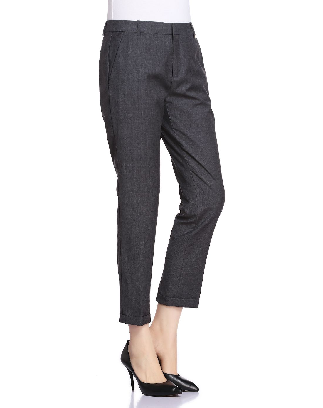 深灰色通勤百搭裤子