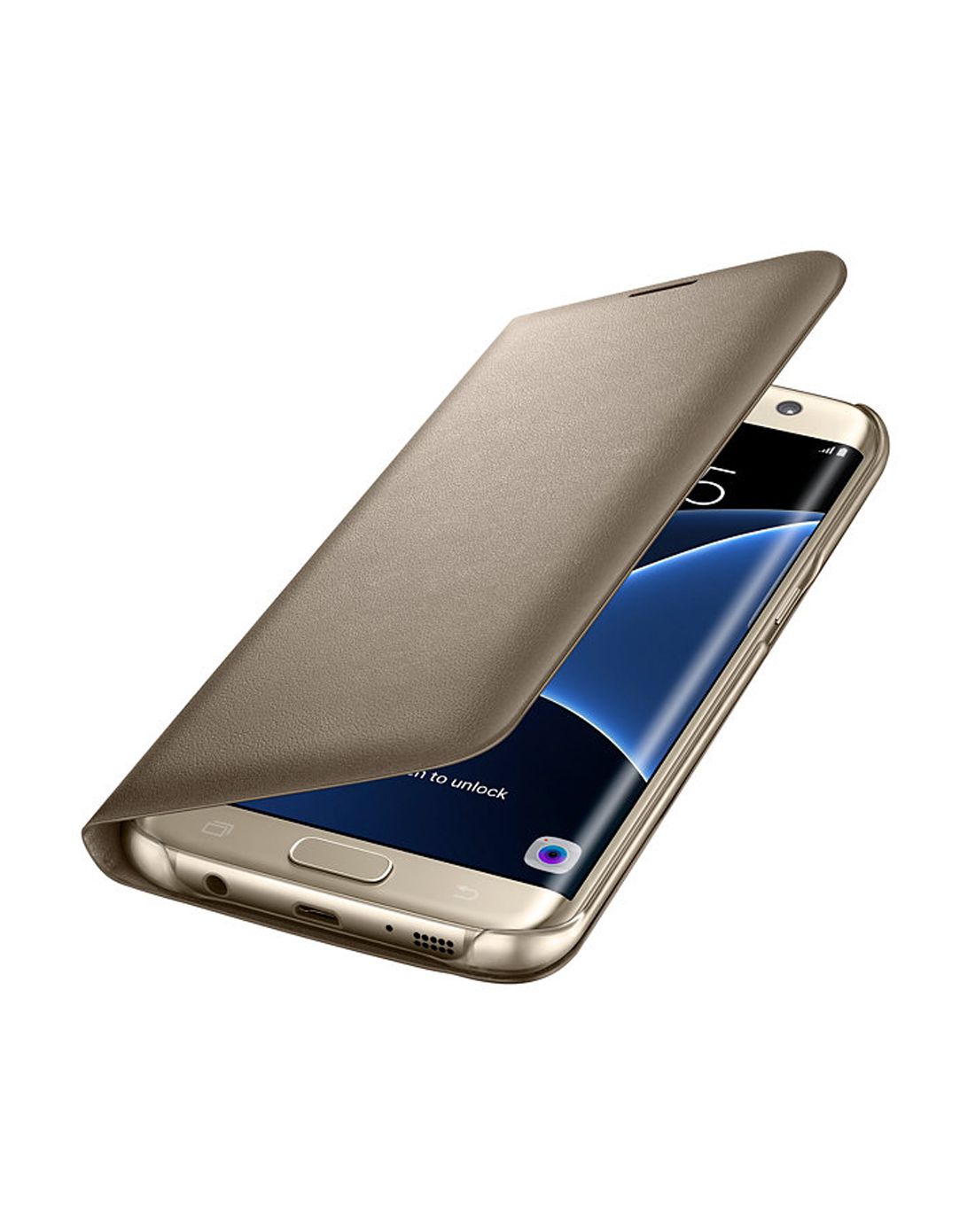 三星原装s7edge智能led保护套 金