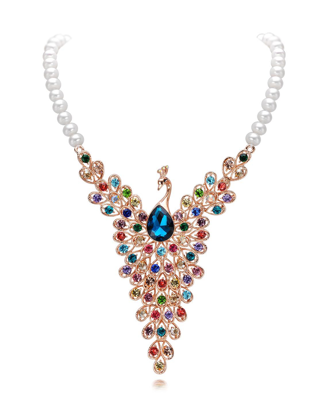 水年华水年华 美丽孔雀开屏款珍珠项链唯品会首发snh2015425_唯品会