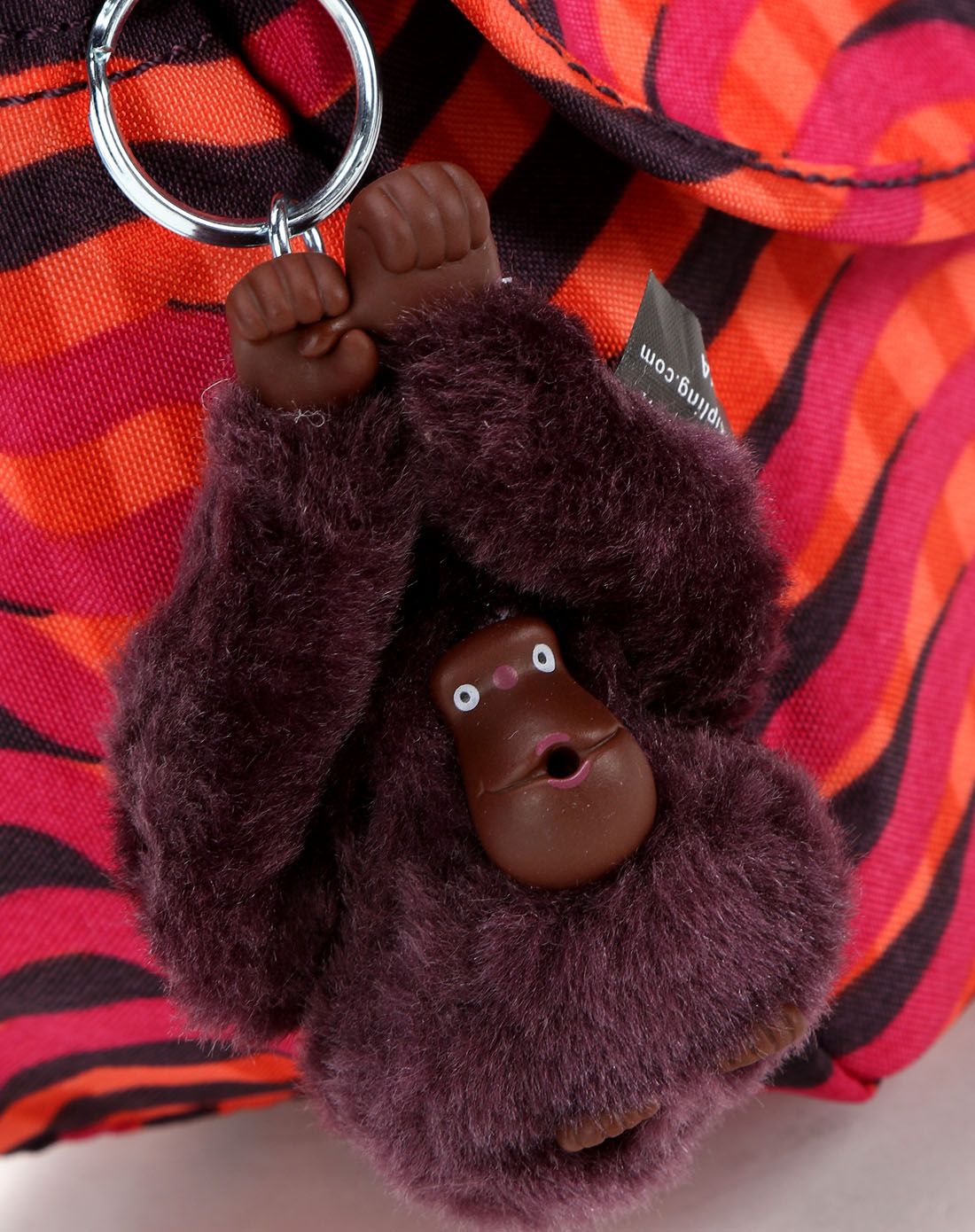 kipling猴子橘紫波浪纹单肩斜挎包