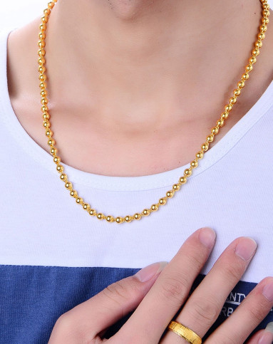 金至尊3dgold珠宝专场金至尊 足金光珠项链(计价)约23.74g3d31-yhxl00