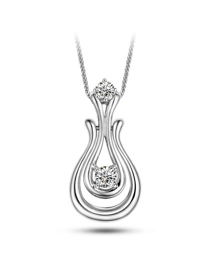 金至尊 18k金幸福女人系列k白钻石吊坠(定价/不含链)