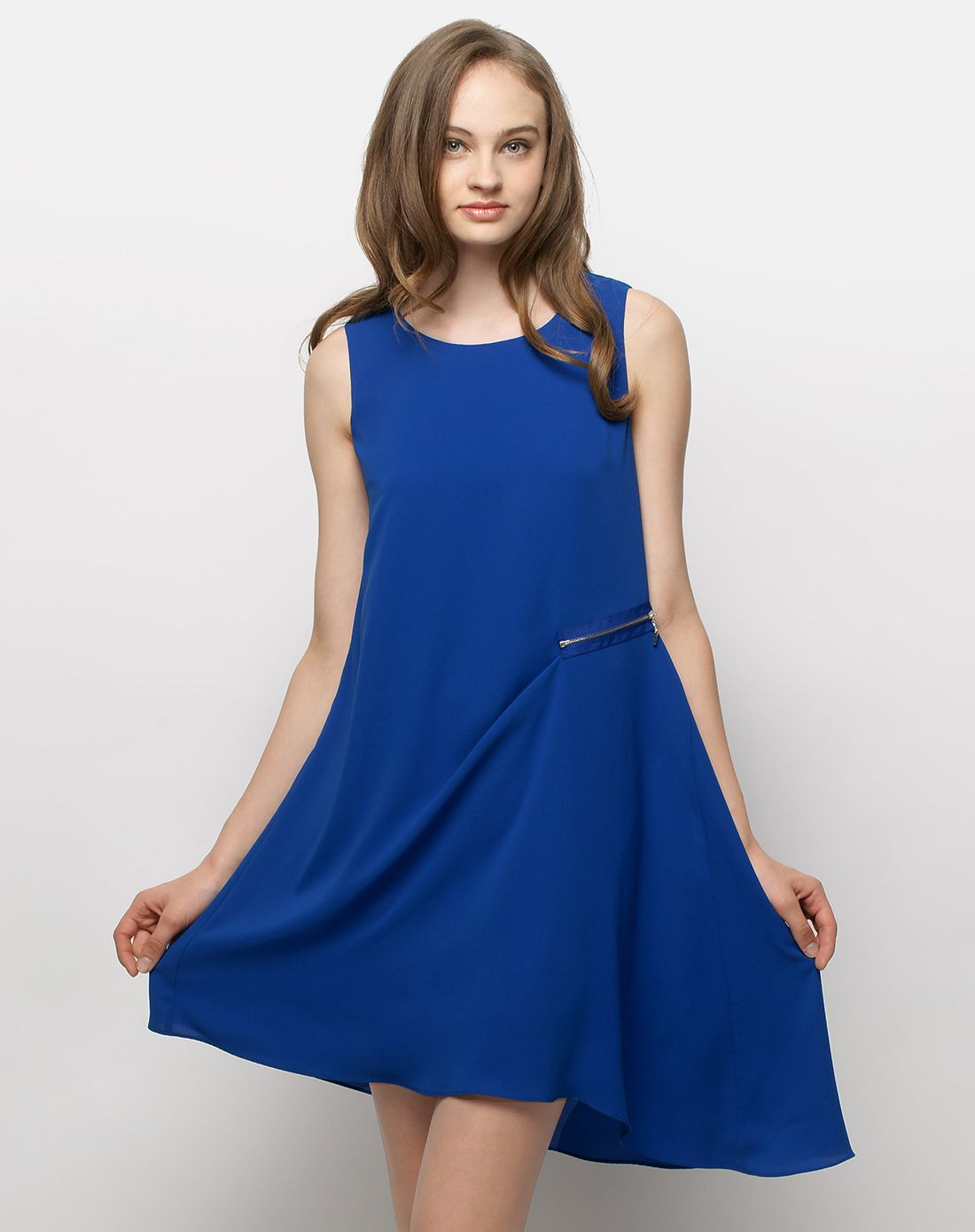 裙皇公主skirt queen蓝色简约时尚连衣裙sexl-010-34_唯品会