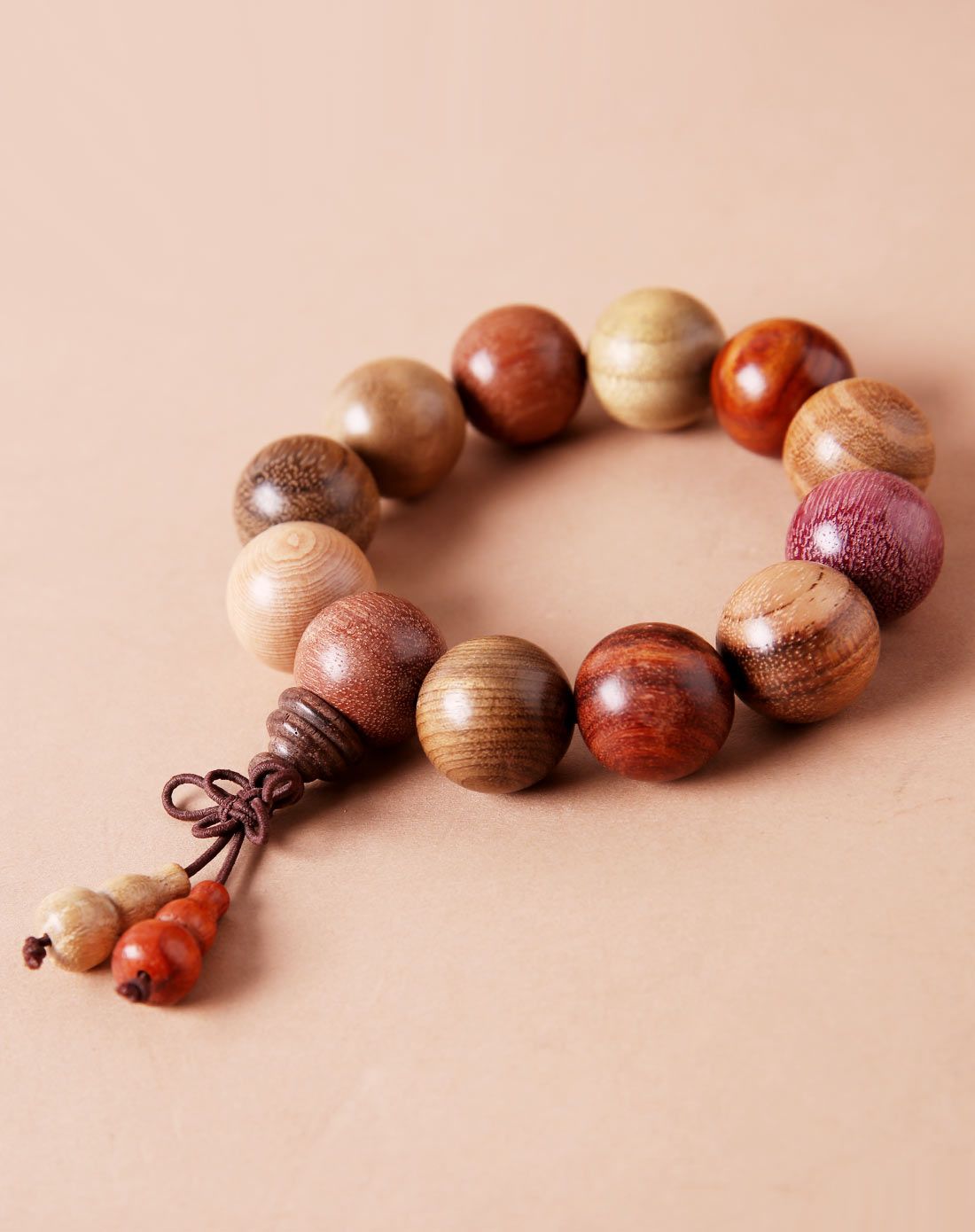 天然七彩檀木多宝佛珠手串20mm