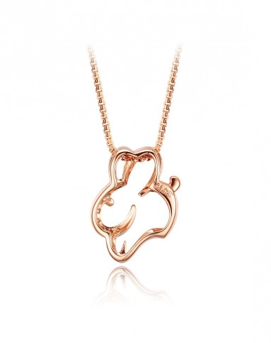 18k金生肖兔镶钻吊坠