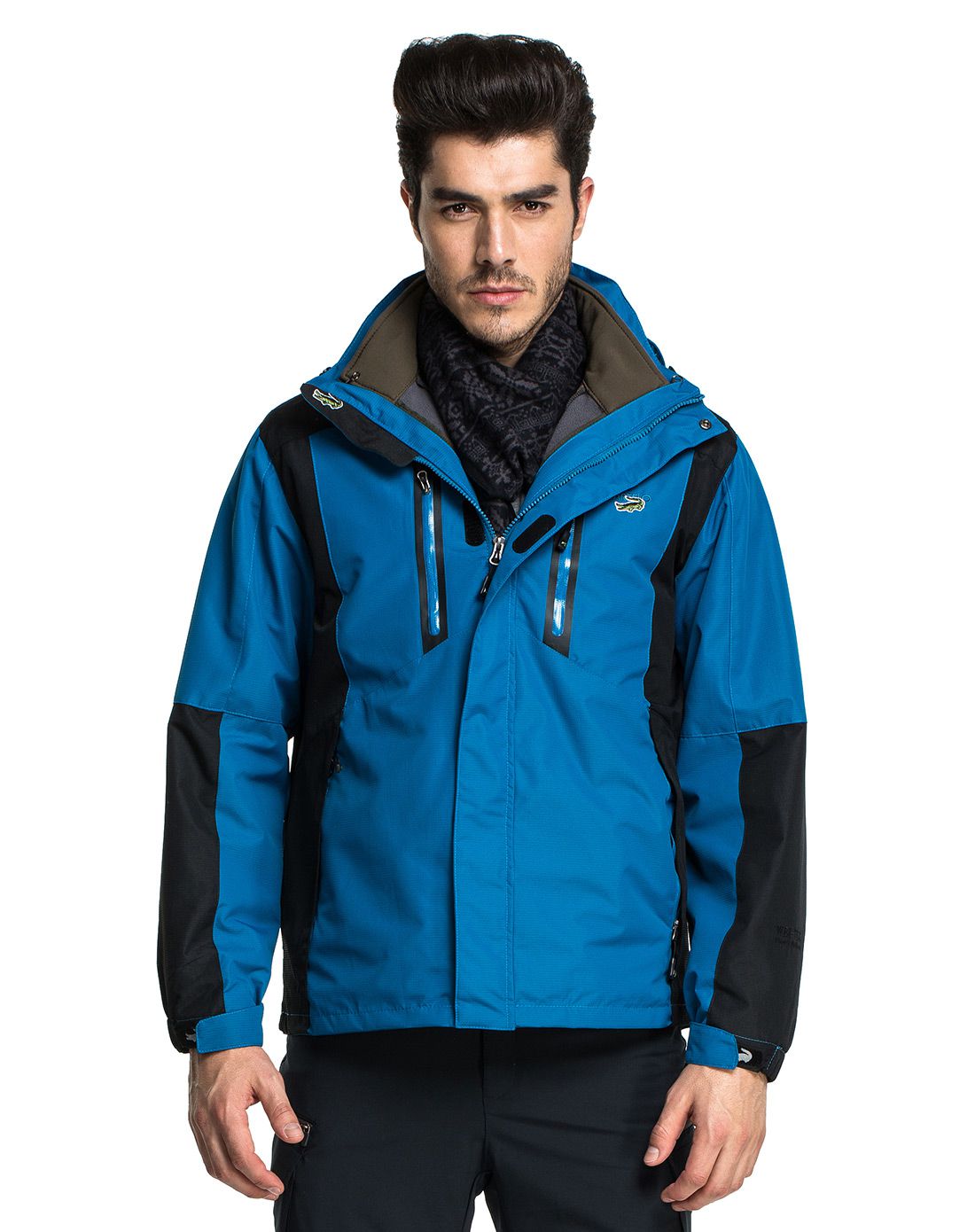 耐磨防刮户外男款三合一冲锋衣蓝色