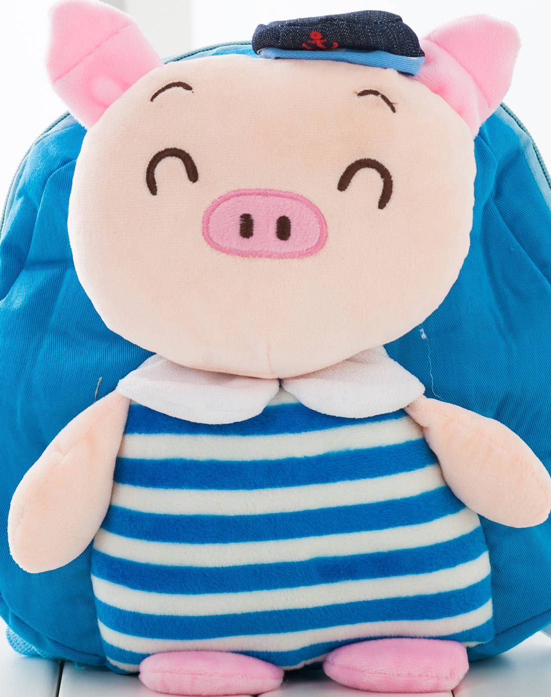 帽子条纹猪蓝色