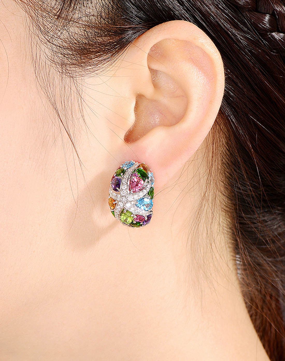 品牌经典 海洋 18k金碧玺耳环