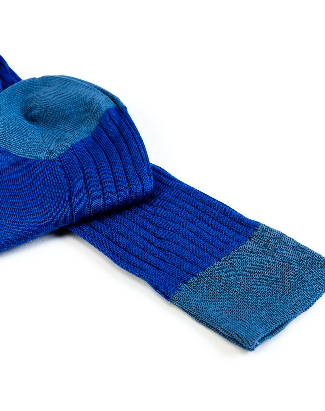 canali男款蓝色条纹纯棉筒袜