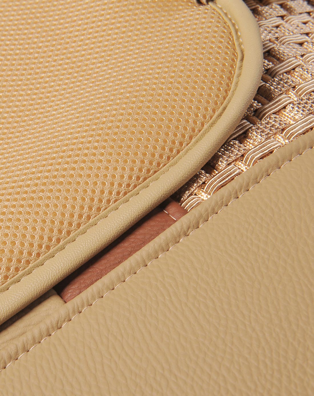 丽彩 高档皮革冰丝四季通用座垫 米色