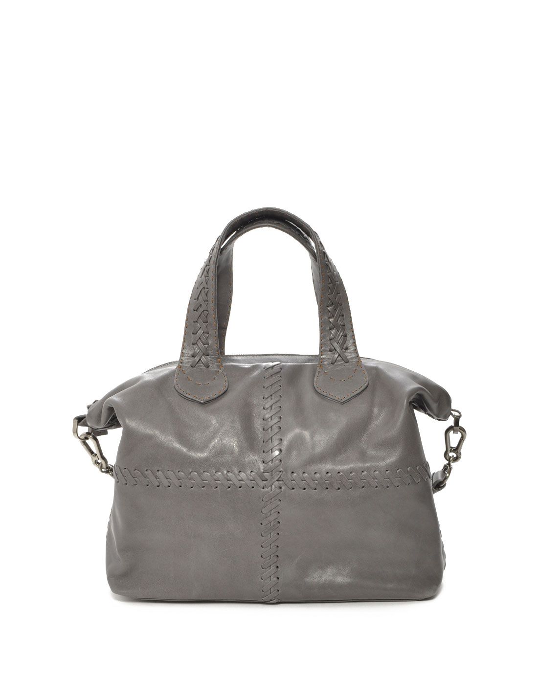 > carla mancini灰色素面简约百搭两用包