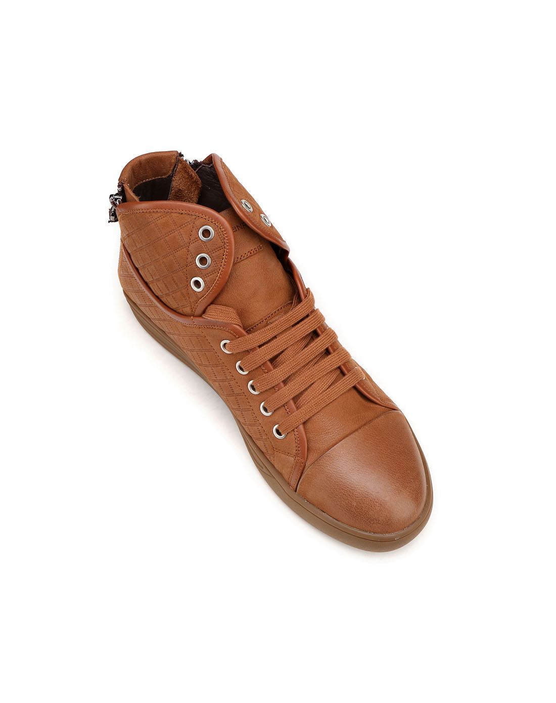 卡丹路cardanro 土黄色牛皮革运动休闲波仔鞋