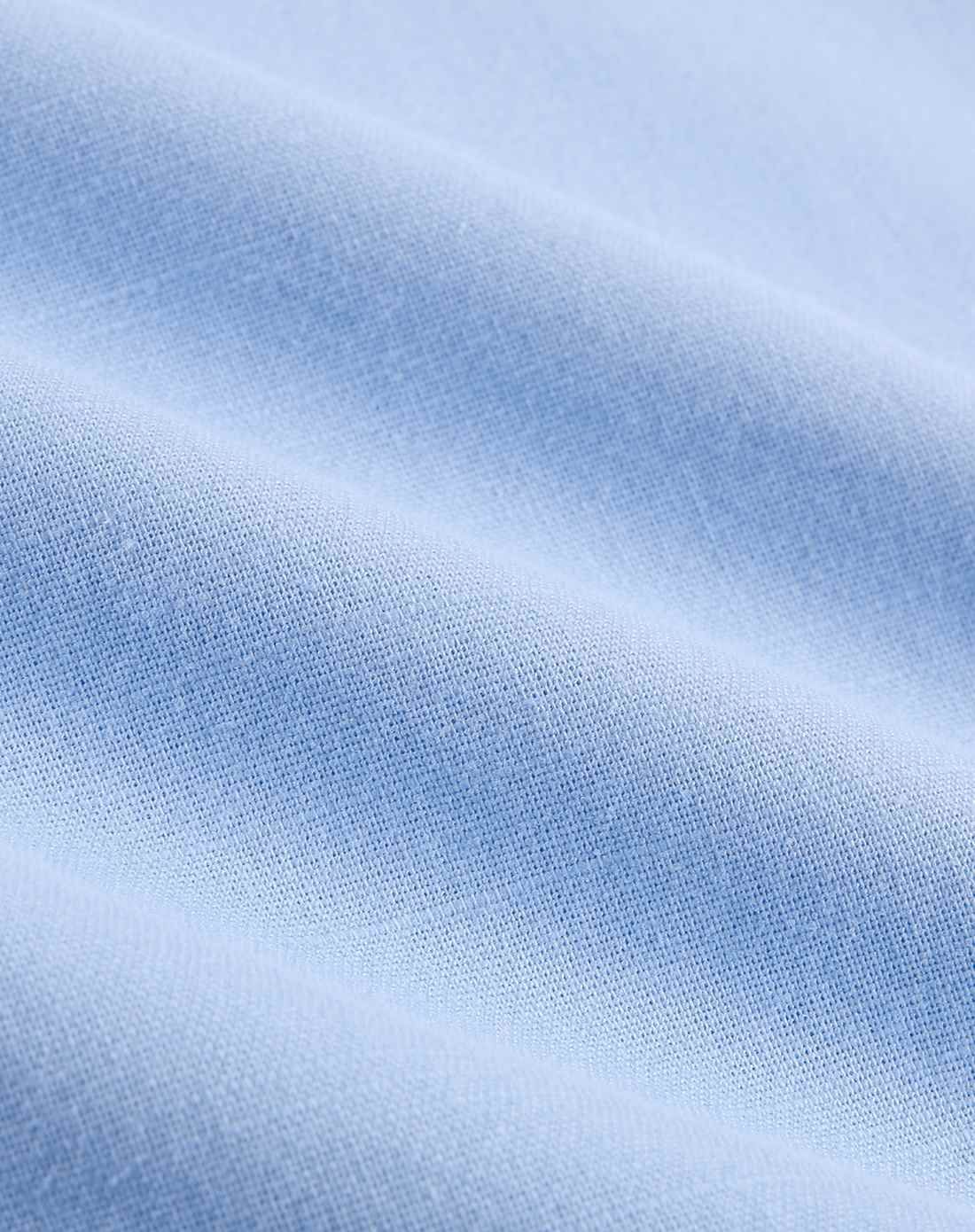 柔和蓝色 牛津纺纯棉素色休闲衬衫