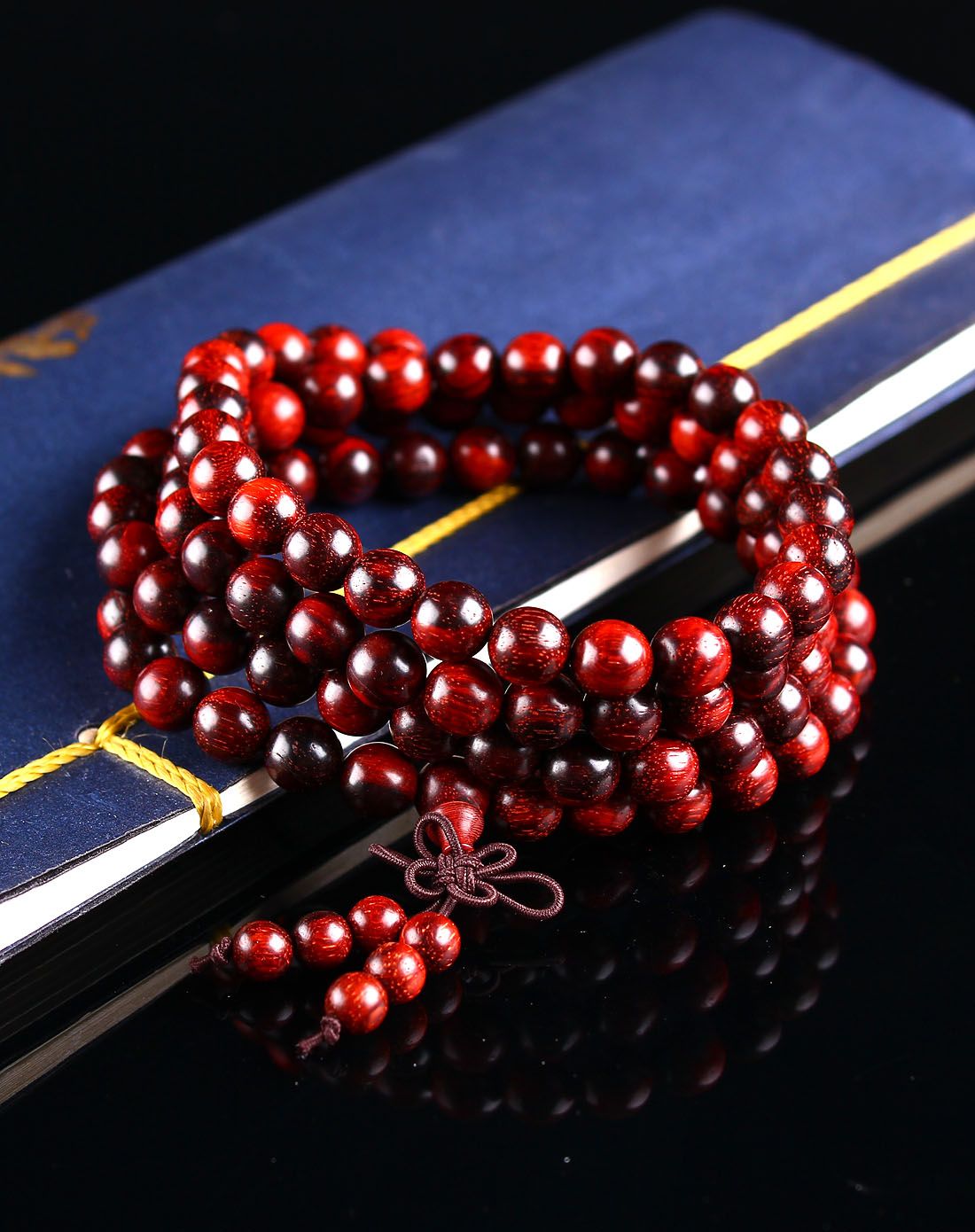 小叶紫檀手串8mm 带火焰纹