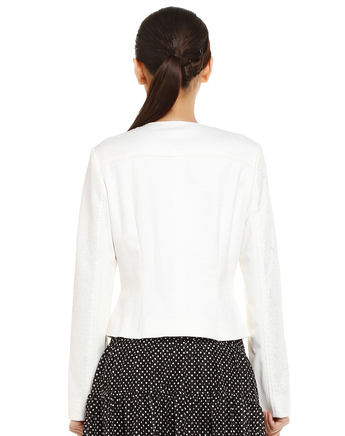 浅米白色斯文气质长袖外套