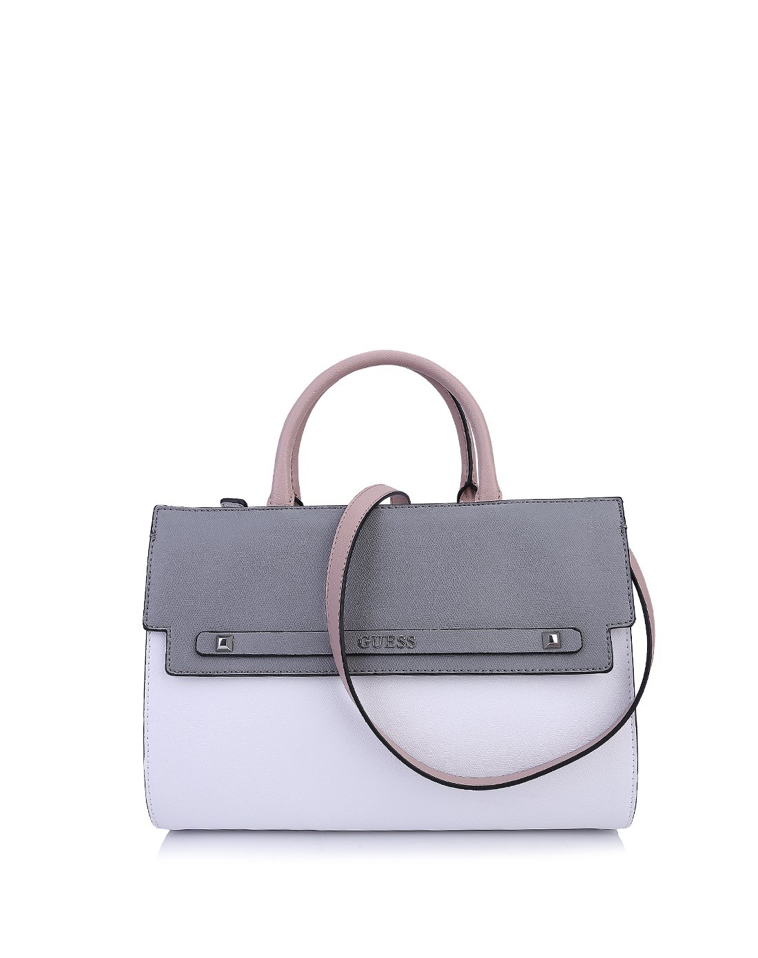 guess 17女式时尚拼接金属logo饰手提单肩包