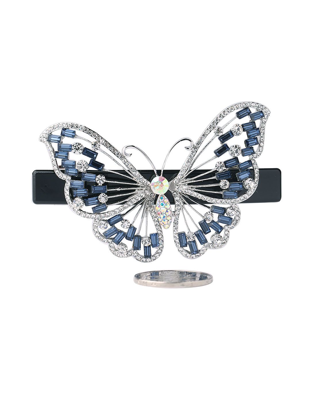 银底墨蓝色蝴蝶形横夹