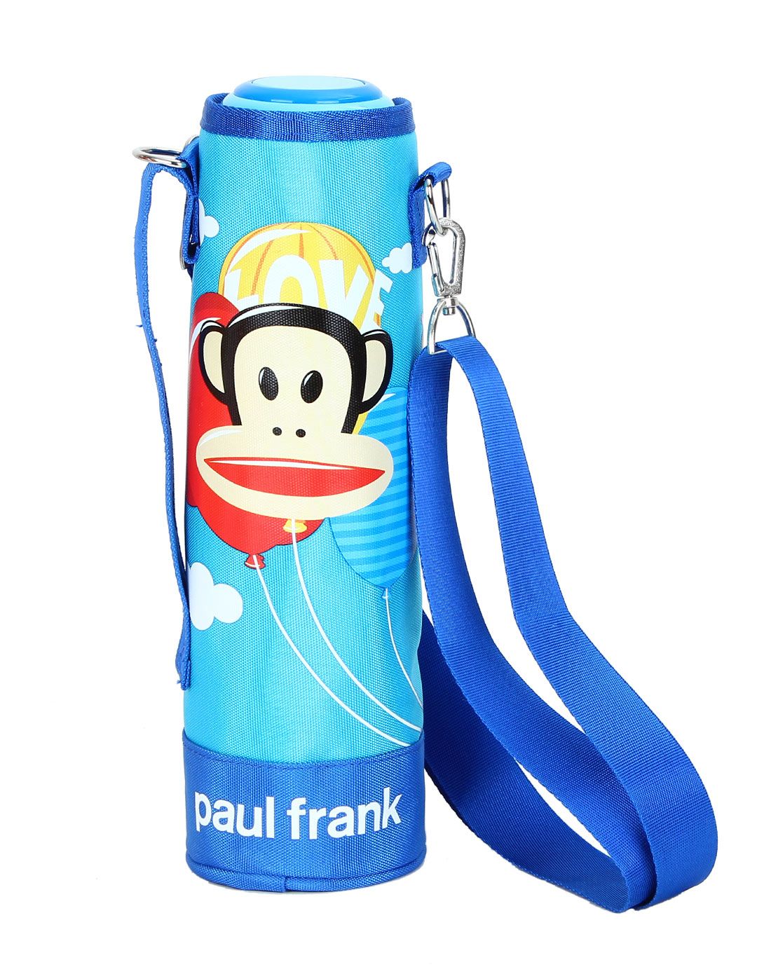 paul frank/大嘴猴男童蓝色480ml真空保温杯(带水壶袋)
