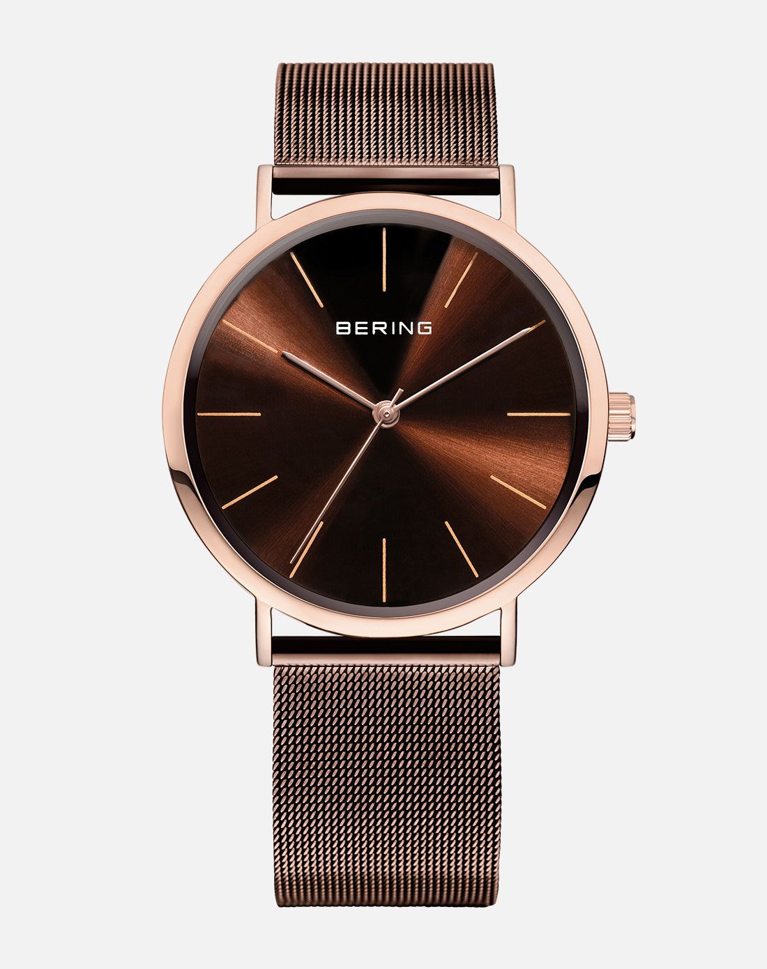 bering 男款商务时尚黑色表盘蓝宝石镜面超薄腕表