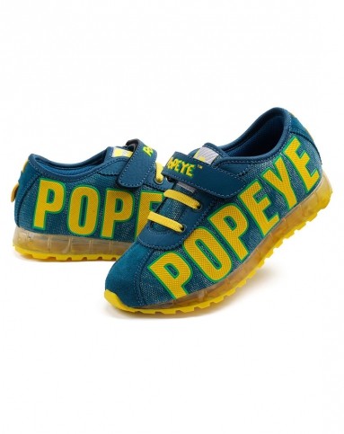 大力水手popeye&奈足nizook童鞋大力水手深孔雀绿/亮黄男中童休闲鞋