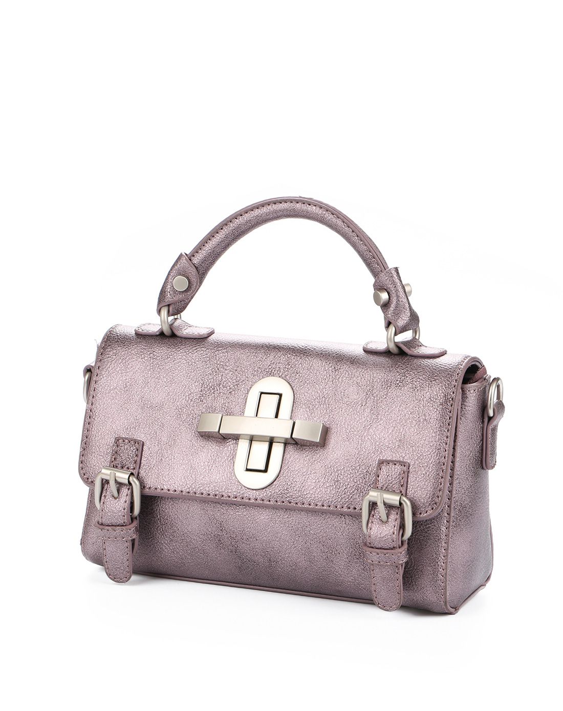 carlton london鞋包新品潮流复古锁扣手提包紫色clb02af005937_唯品会