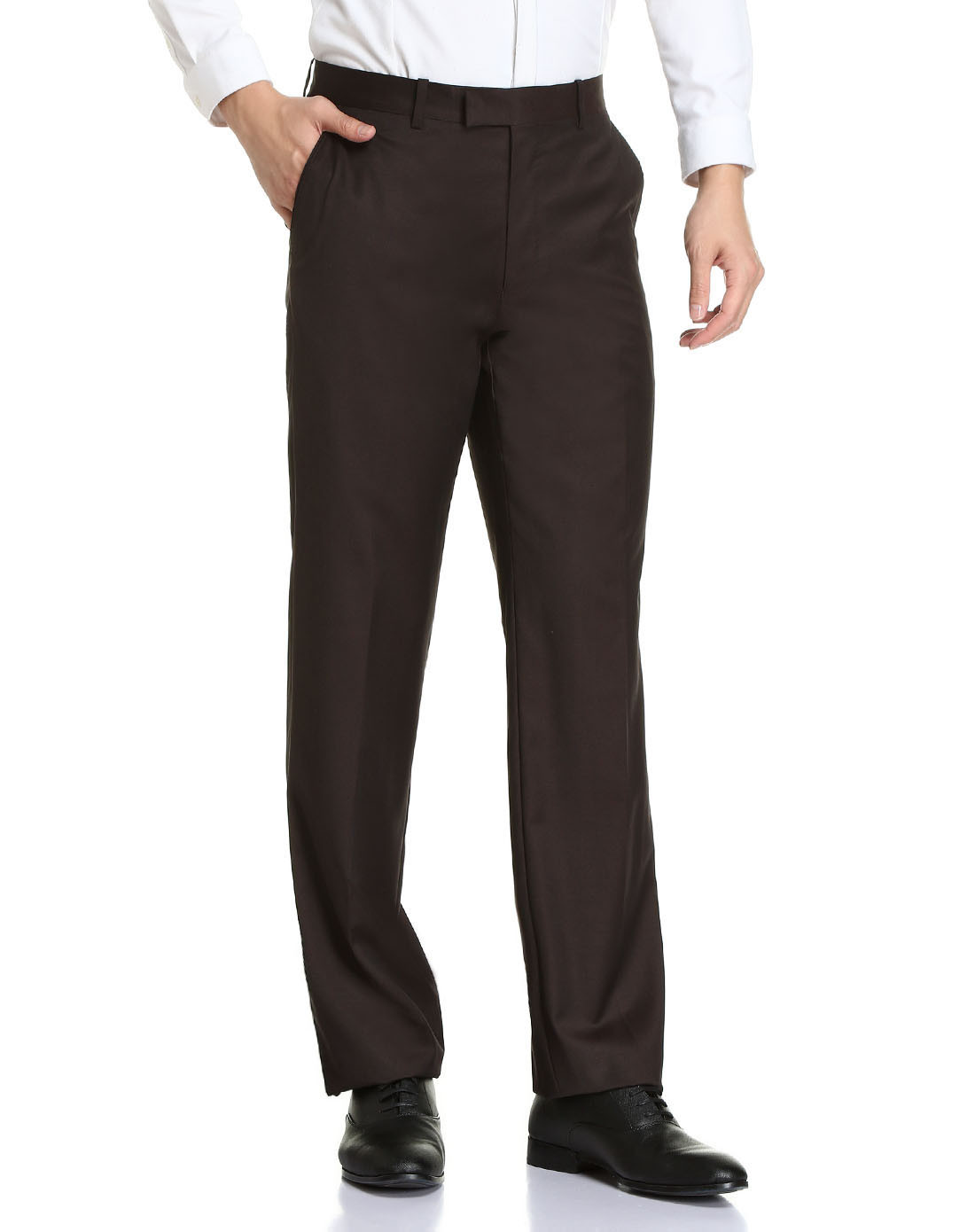 深咖啡色百搭商务长西裤