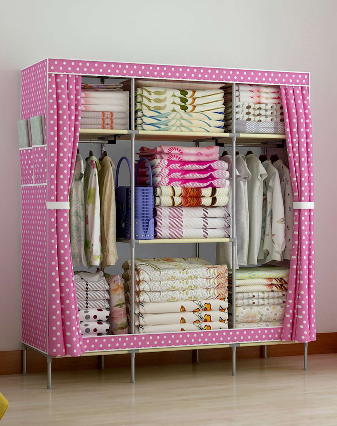 收纳法宝 妙用空间-家世比家居直发货侧拉门大号多格衣柜多色hbyr6002