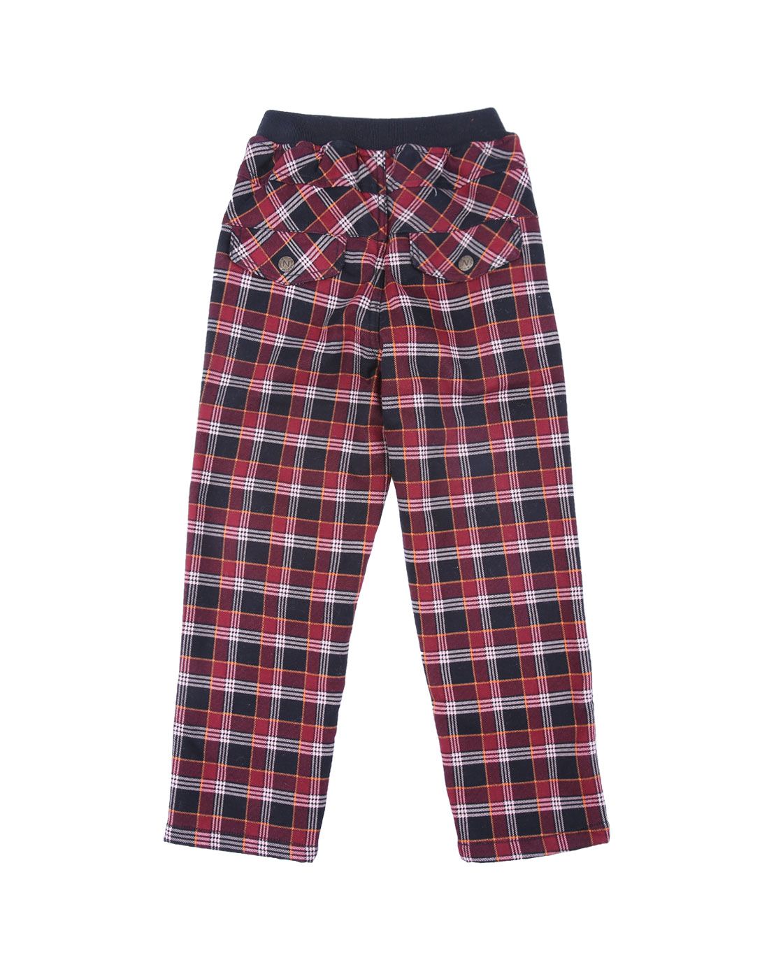 [新品]男童酒红色梭织夹裤