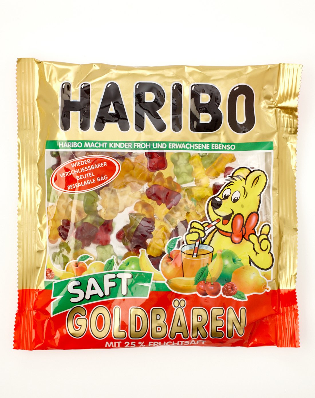 德国haribo哈瑞宝金熊果汁味橡皮糖 450g
