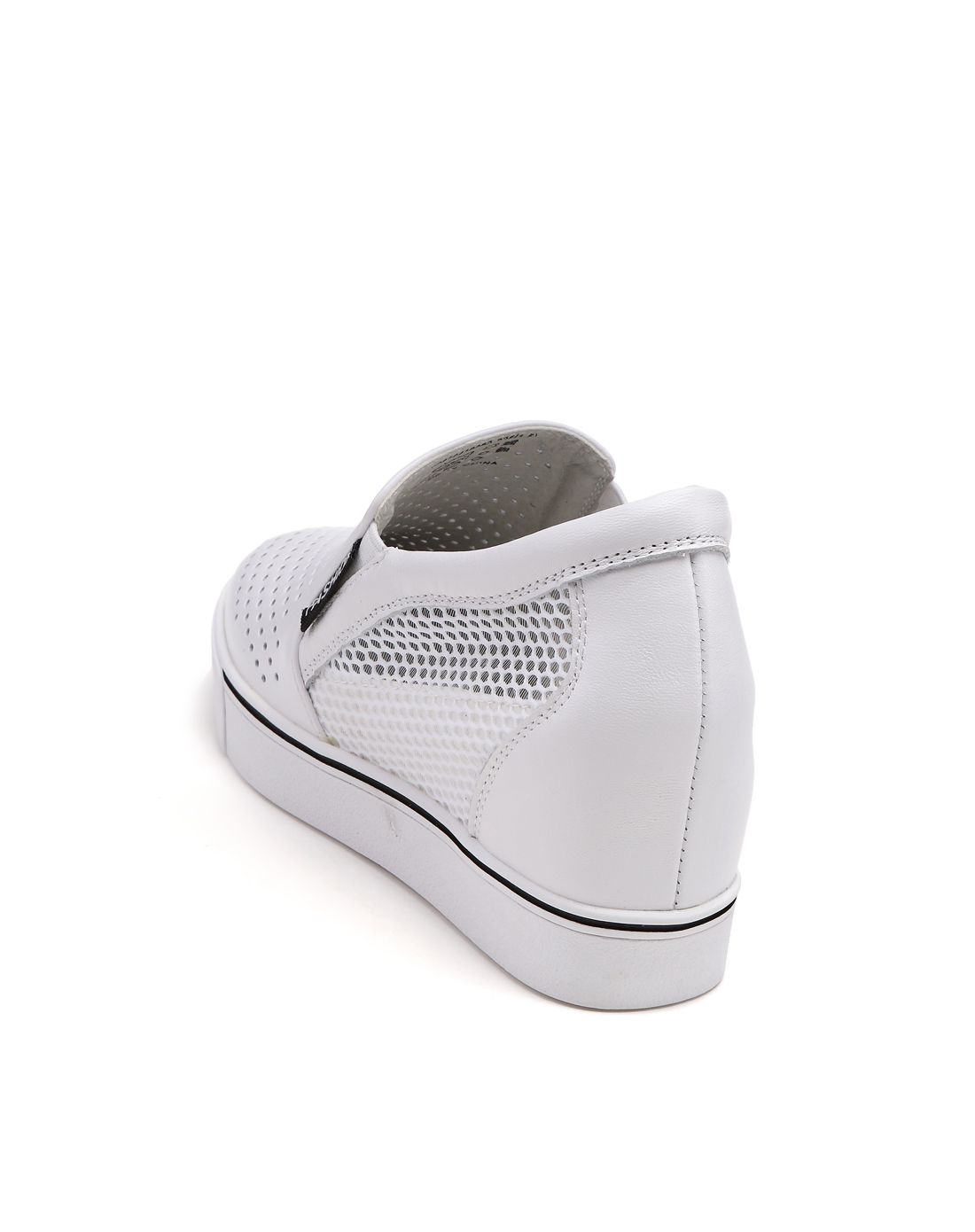 白色透气舒适内增高鞋